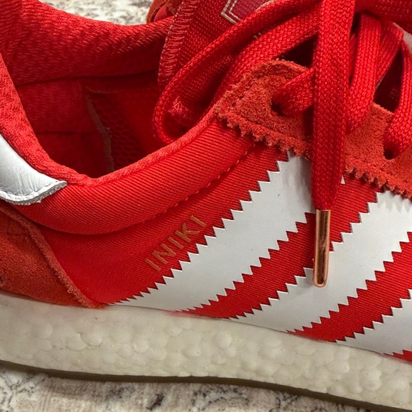 Adidas Iniki Runner Red and White Gum Ultra Boost Athletic Shoes - Like New! - Picture 9 of 9